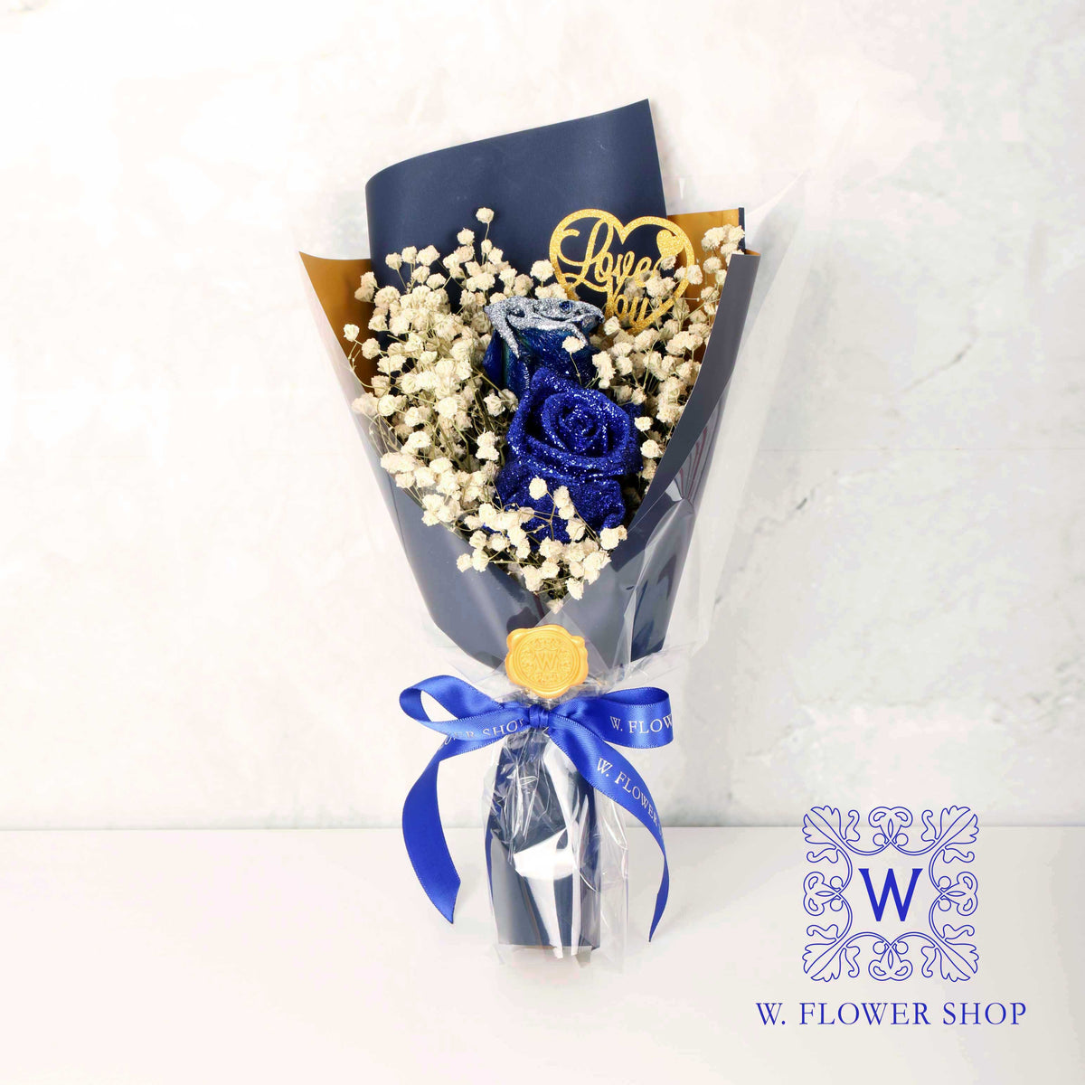 Dried Flower Bouquet - Shiny Blue