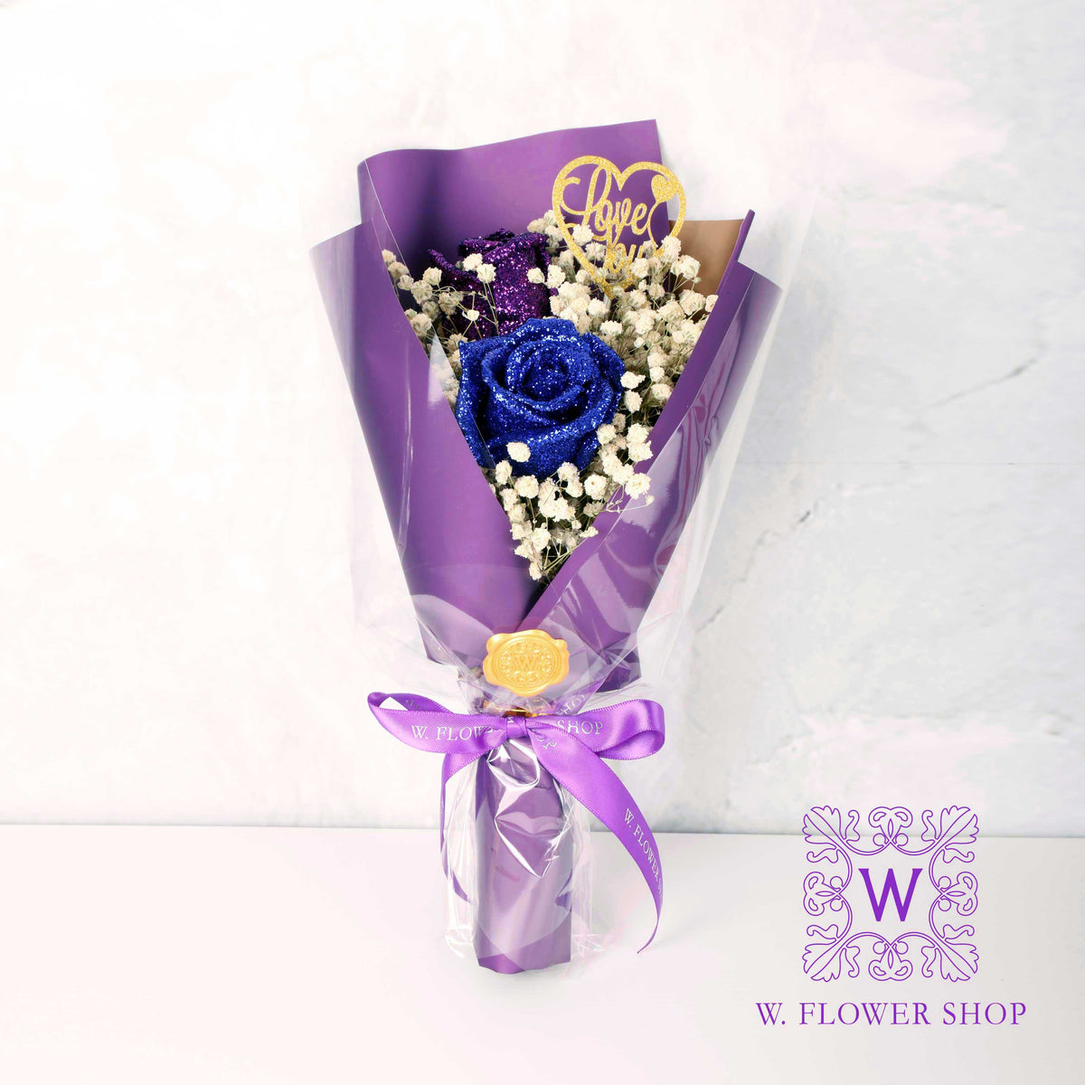 Dried Flower Bouquet - Shiny Purple