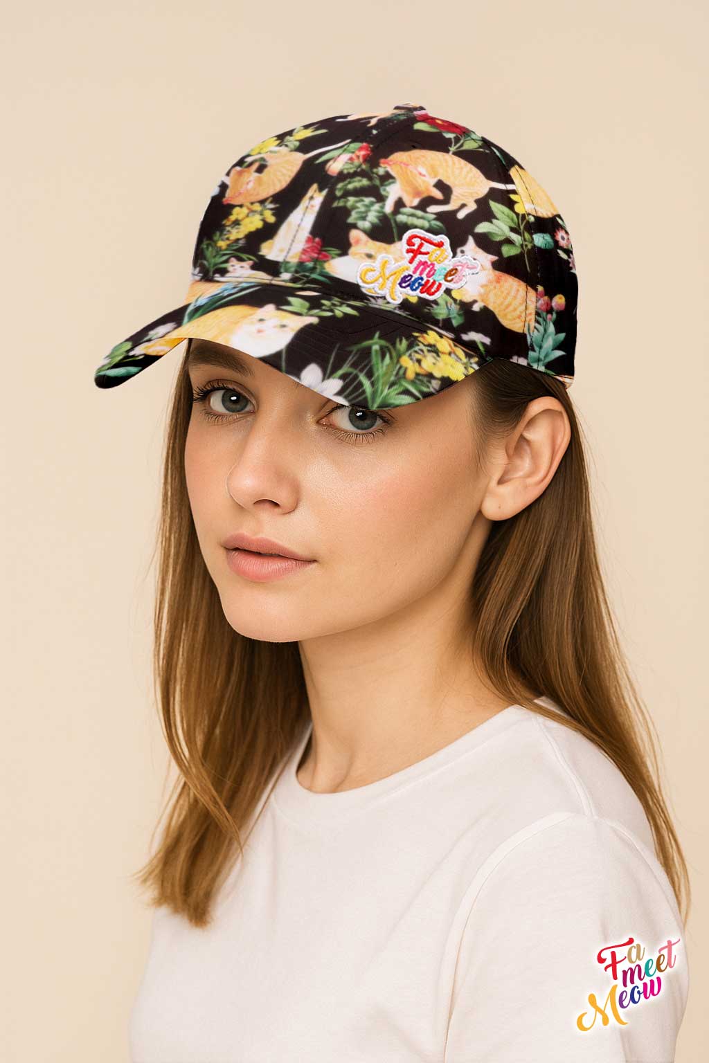 Baseball Cap - Floral (Black)