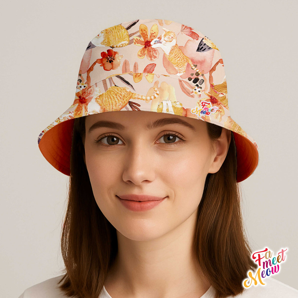 Double-sided Bucket Hat - Daisy in the sunset