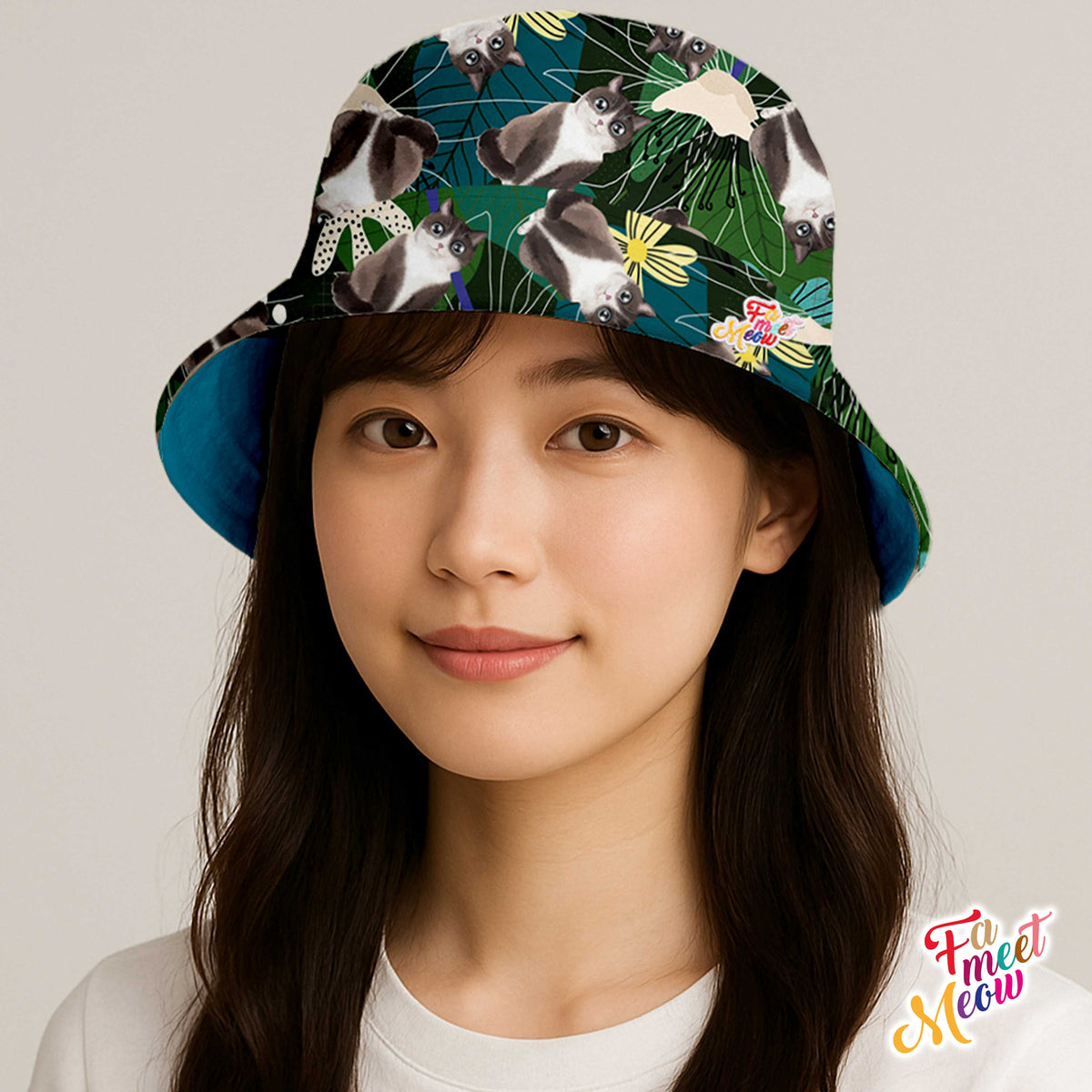 Double-sided Bucket Hat - Lotus