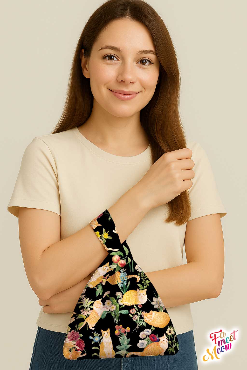 Knot Bag - Floral (Black)