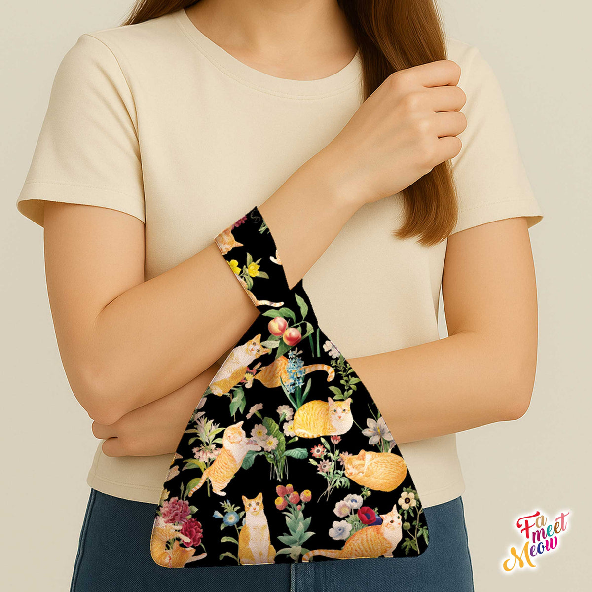 Knot Bag - Floral (Black)