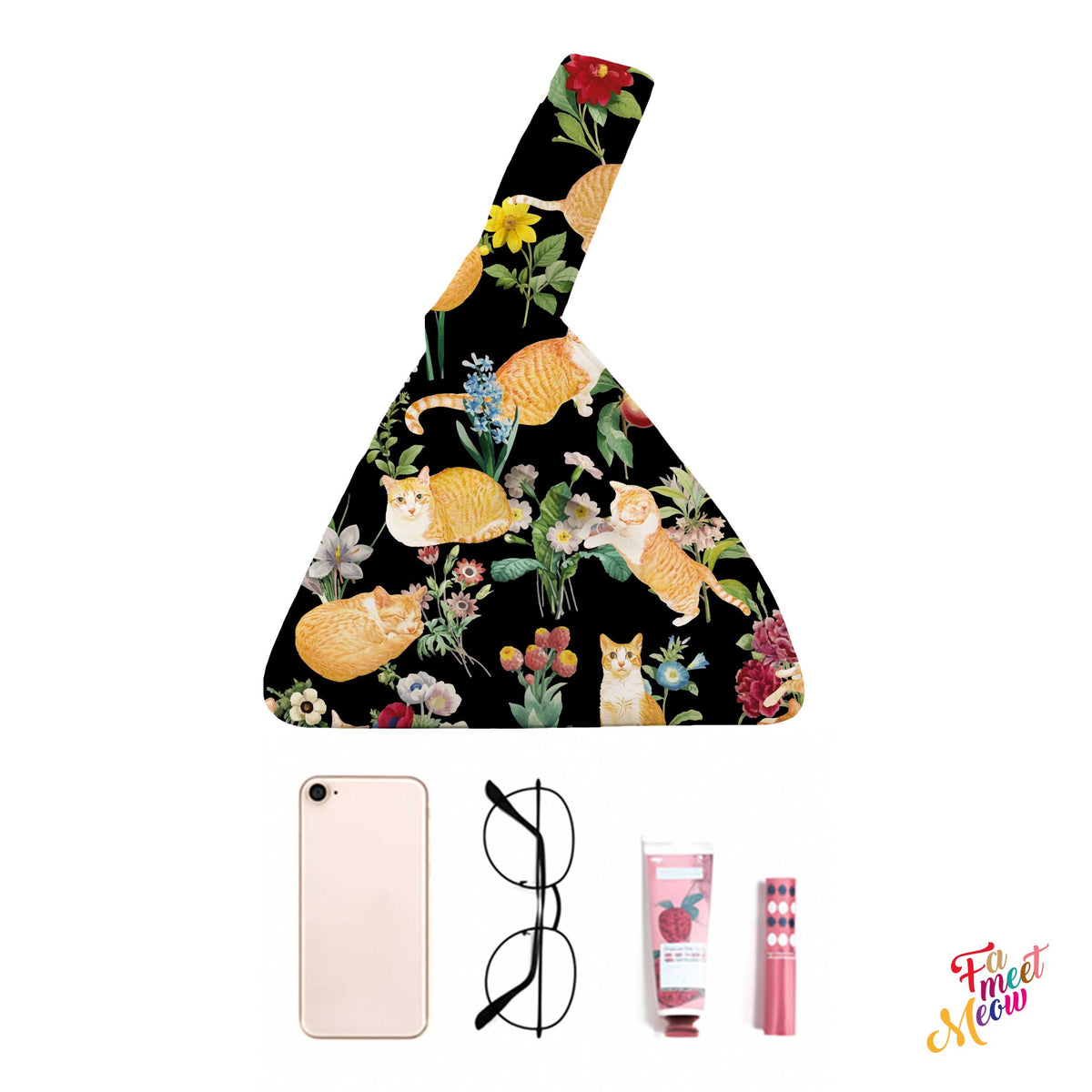 Knot Bag - Floral (Black)