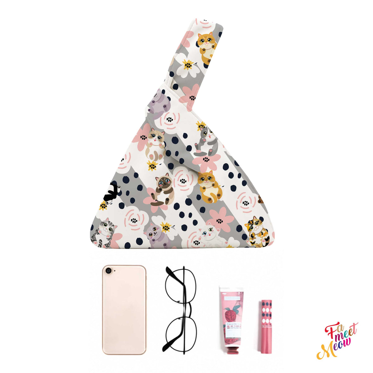 Knot Bag - Fluttering Flower Cats
