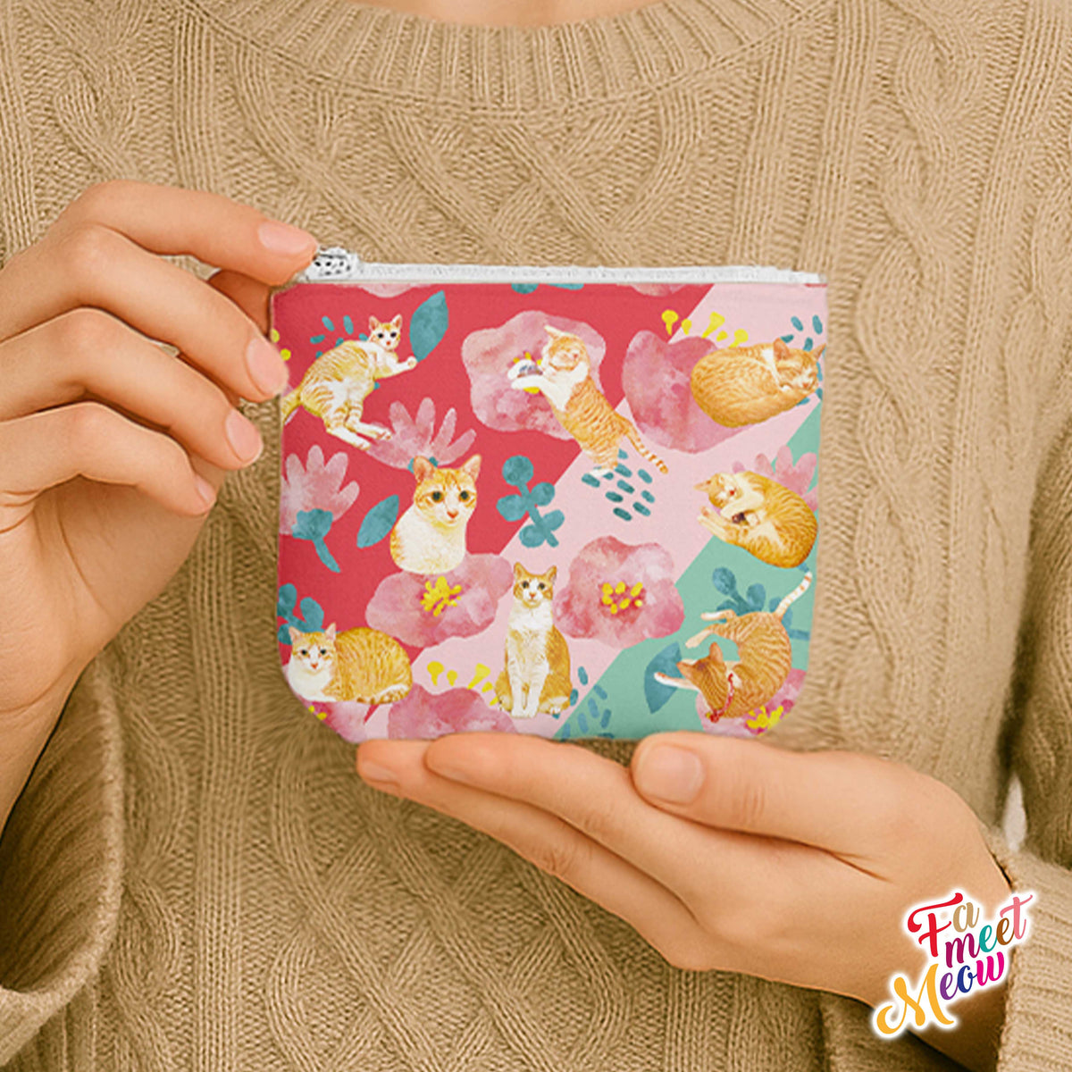 Small Coin Pouch - Coneflowers