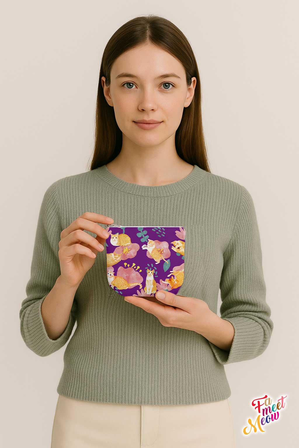 Small Coin Pouch - Coneflowers (Purple)