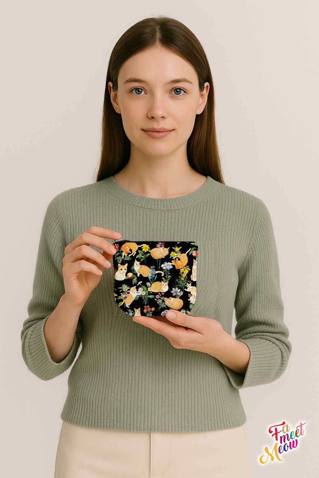 Small Coin Pouch - Floral (Black)