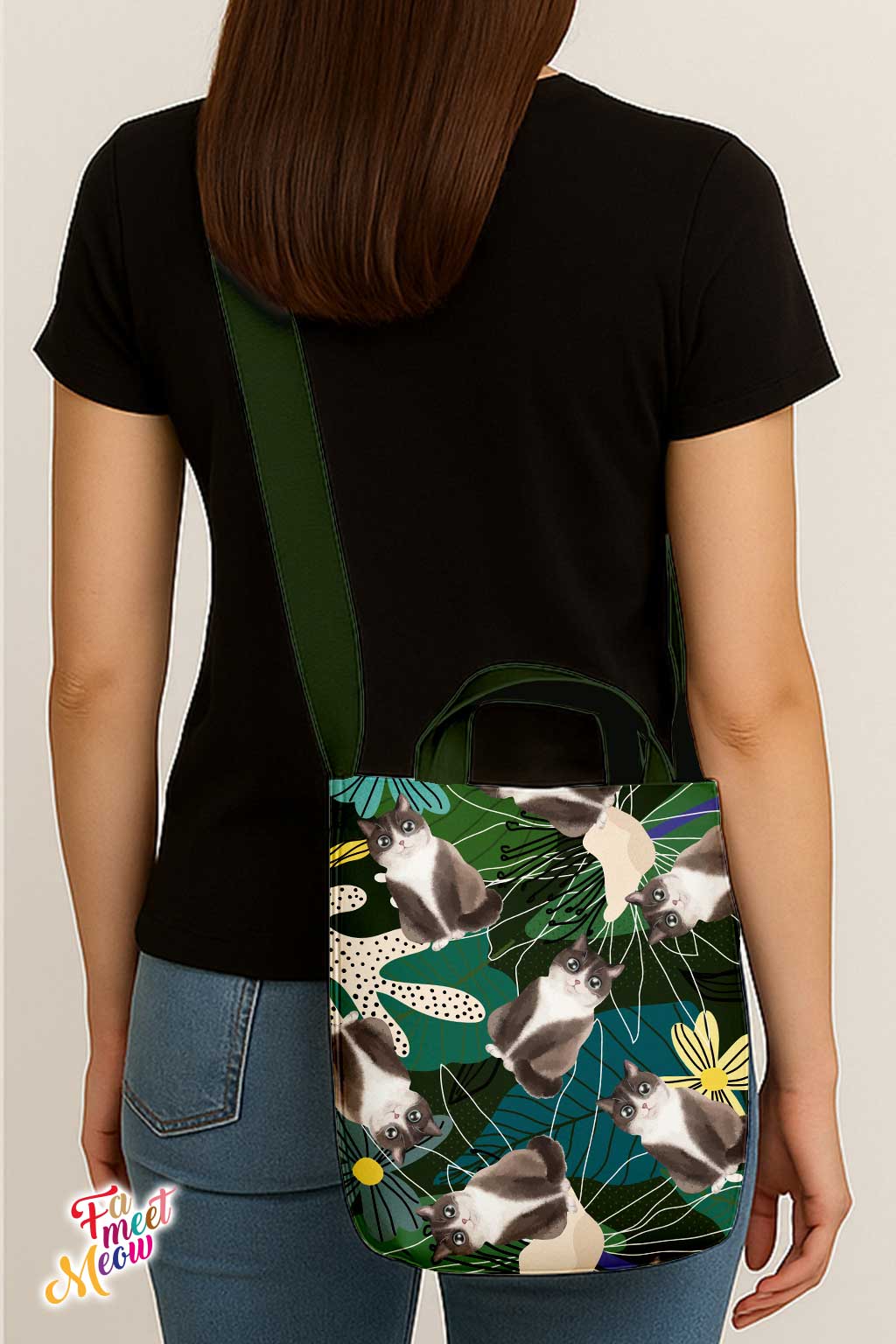 Cross-body Tote Bag - Lotus