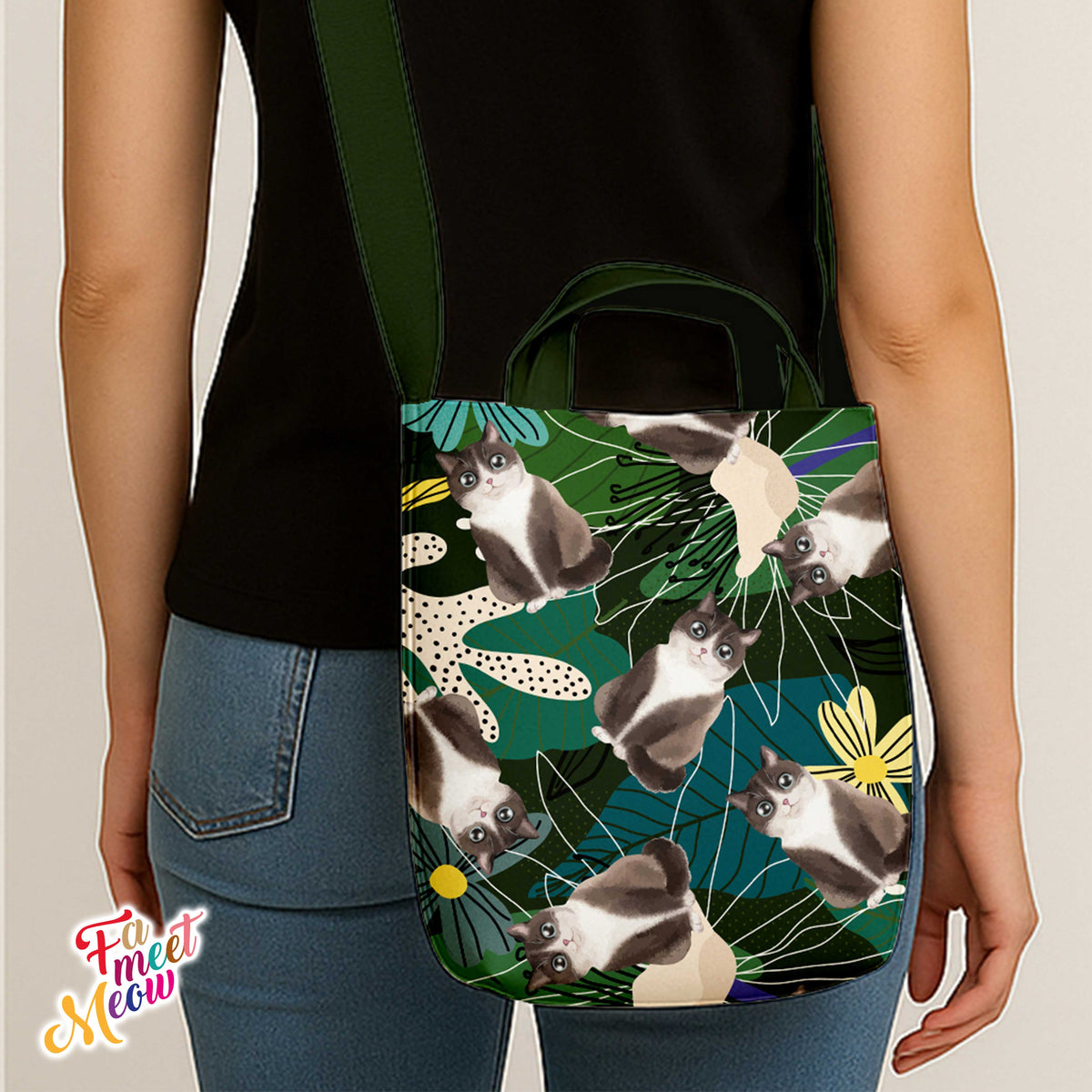 Cross-body Tote Bag - Lotus