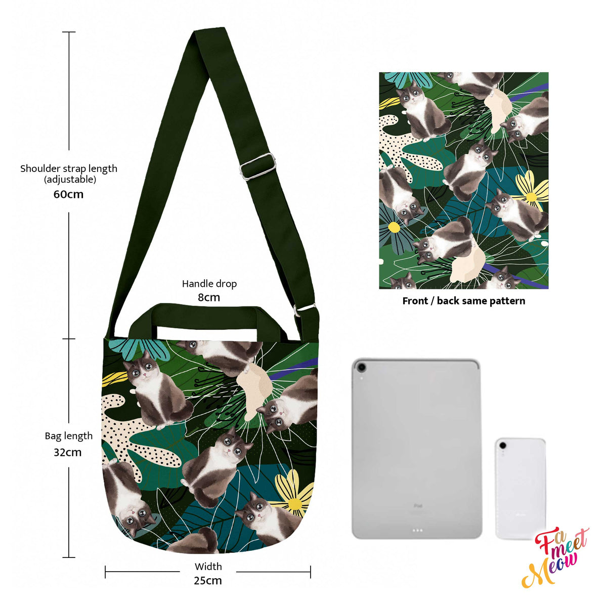 Cross-body Tote Bag - Lotus