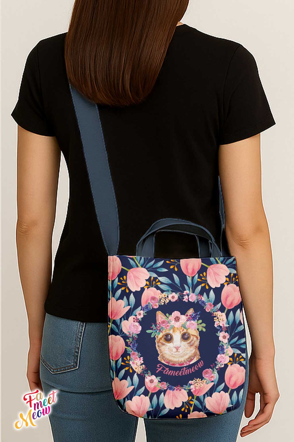 Cross-body Tote Bag - Tulips