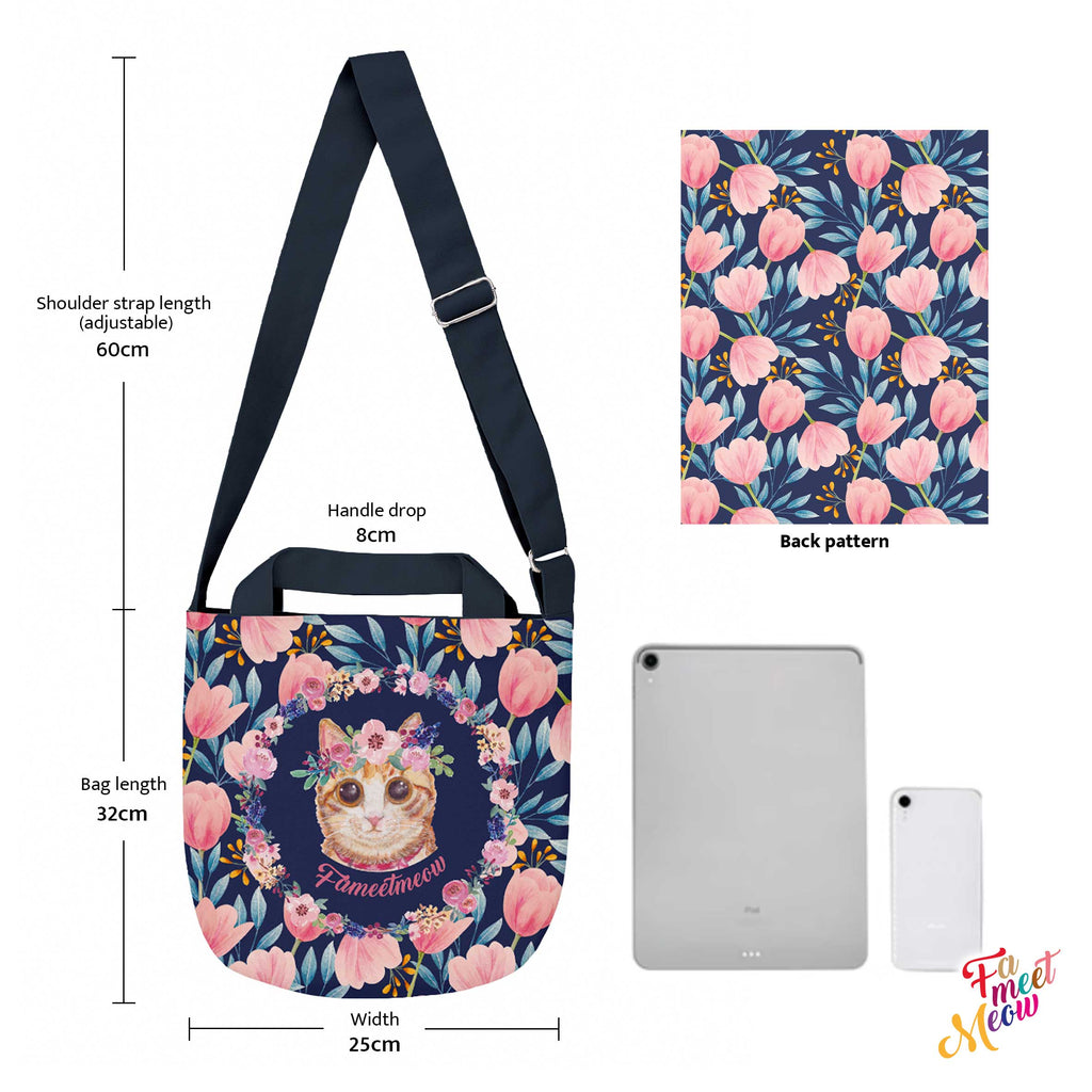 Cross-body Tote Bag - Tulips