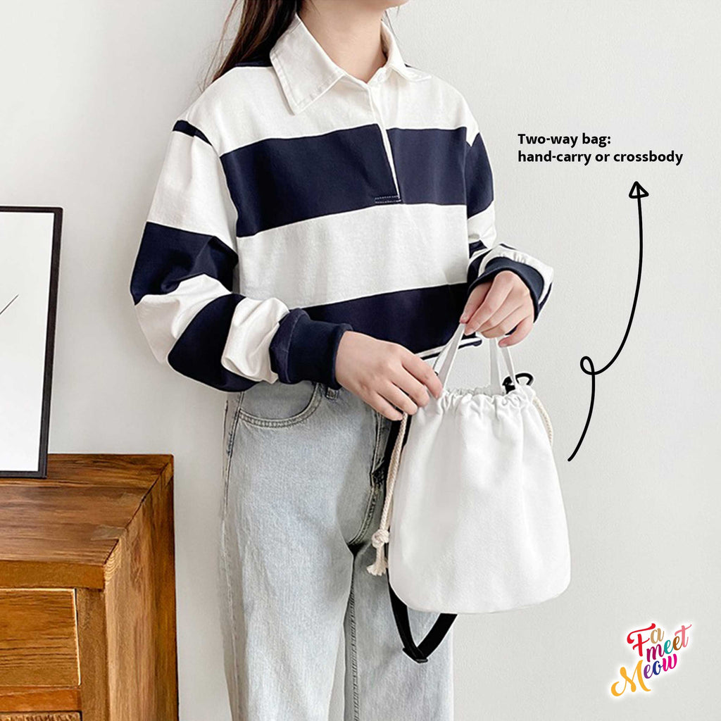 Drawstring Bucket Bag - Tulips