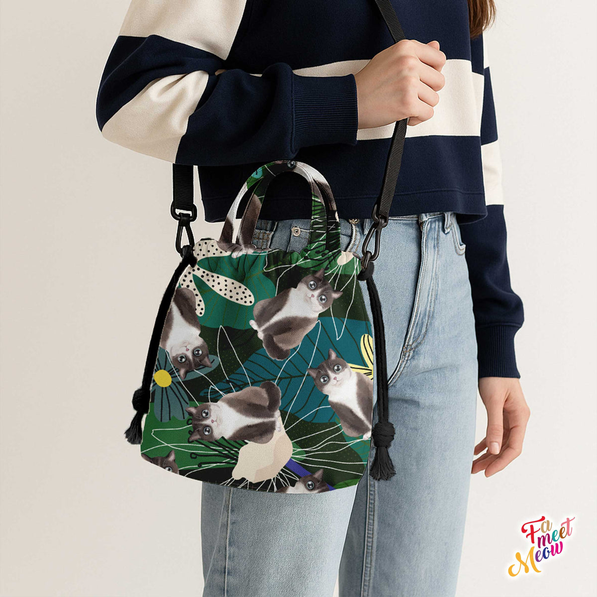 Drawstring Bucket Bag - Lotus