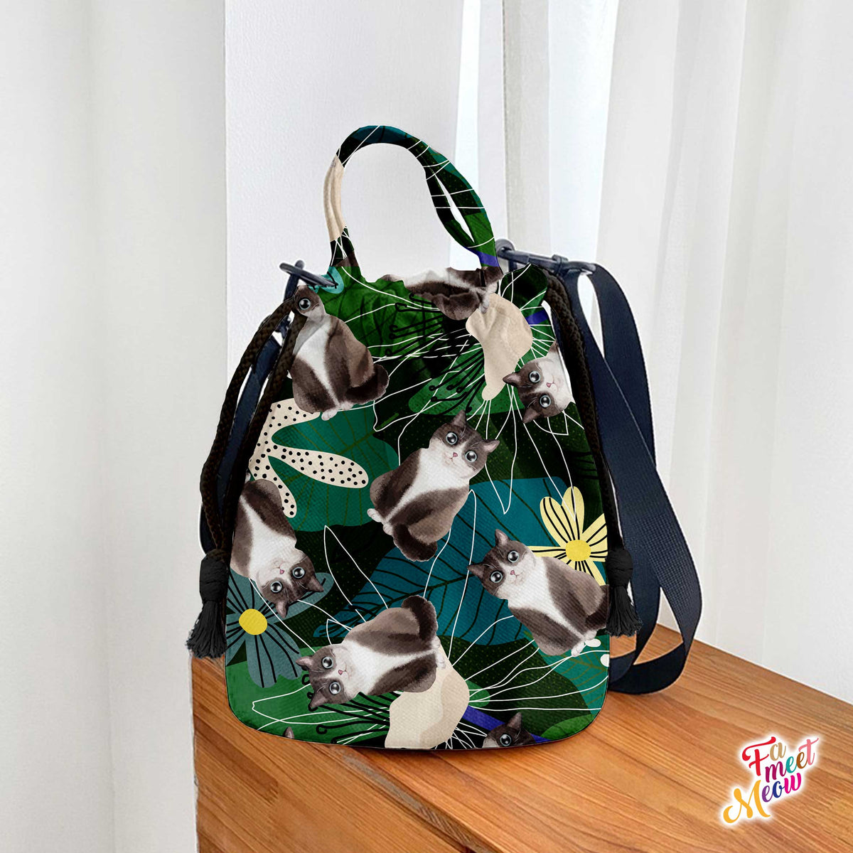 Drawstring Bucket Bag - Lotus