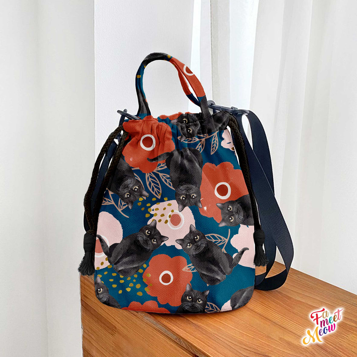 Drawstring Bucket Bag - Bunga Raya