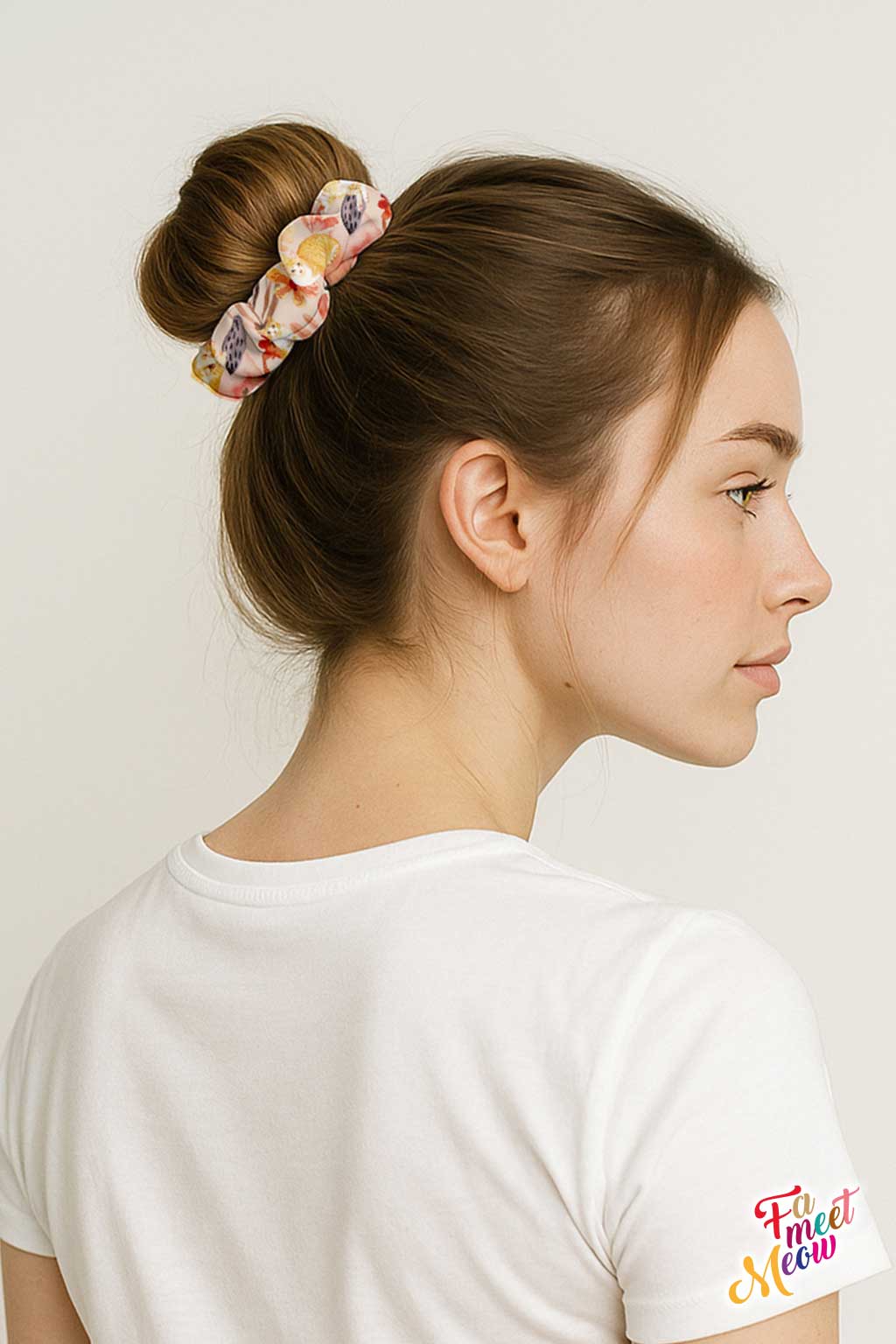 Hair Scrunchie - Daisy in the sunset