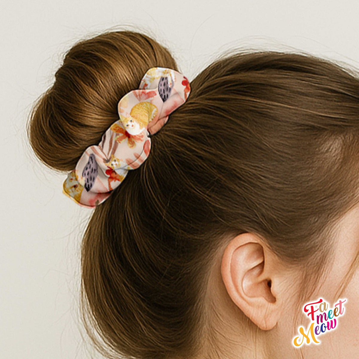 Hair Scrunchie - Daisy in the sunset