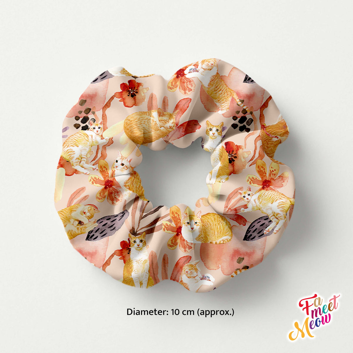 Hair Scrunchie - Daisy in the sunset