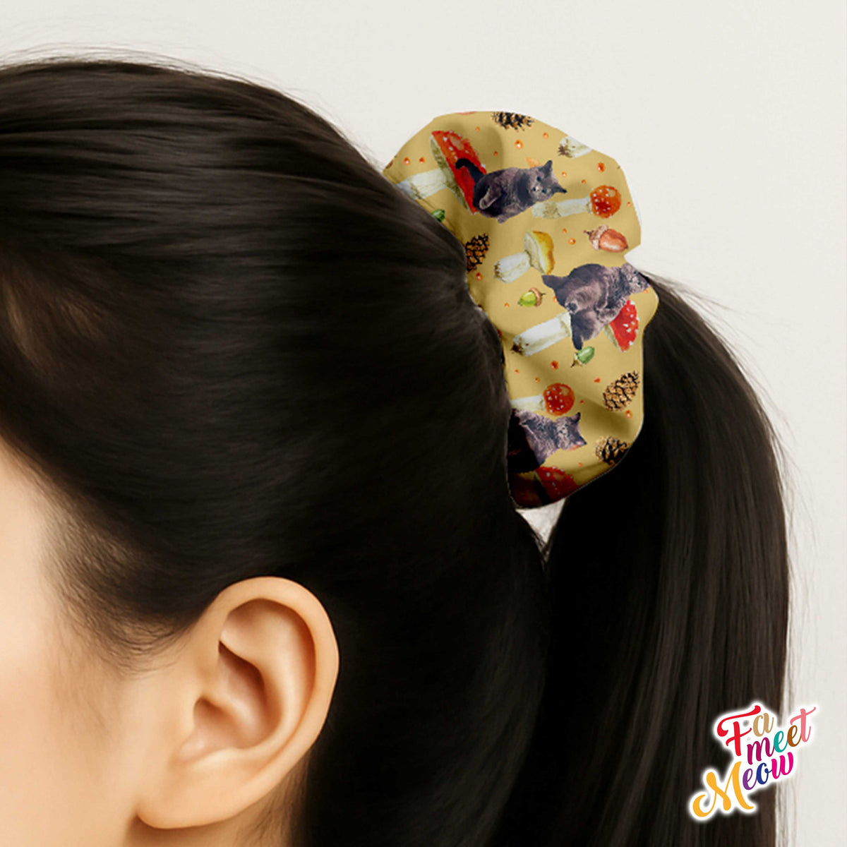 Hair Scrunchie - Mushroom