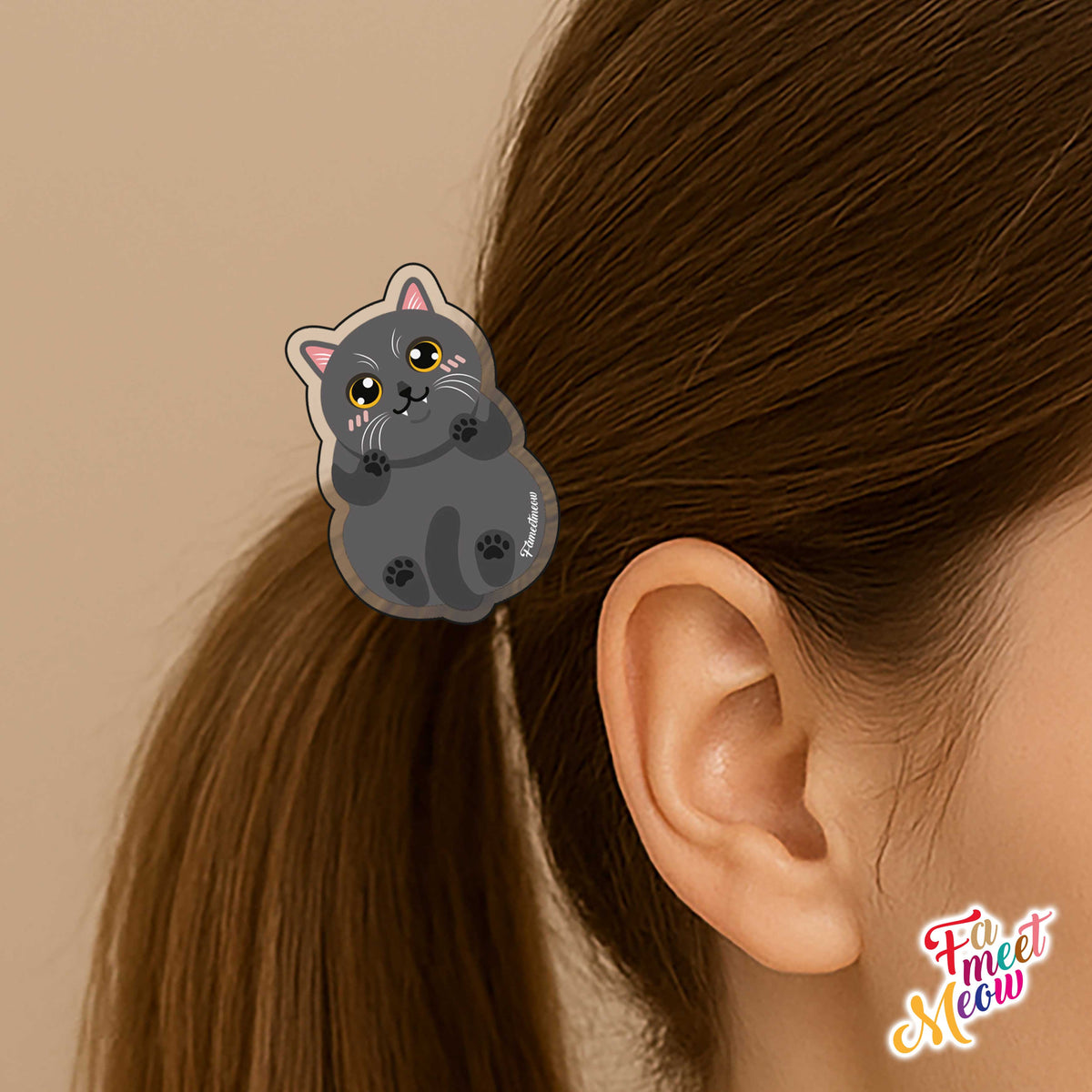 Hair Tie - Blue British Shorthair