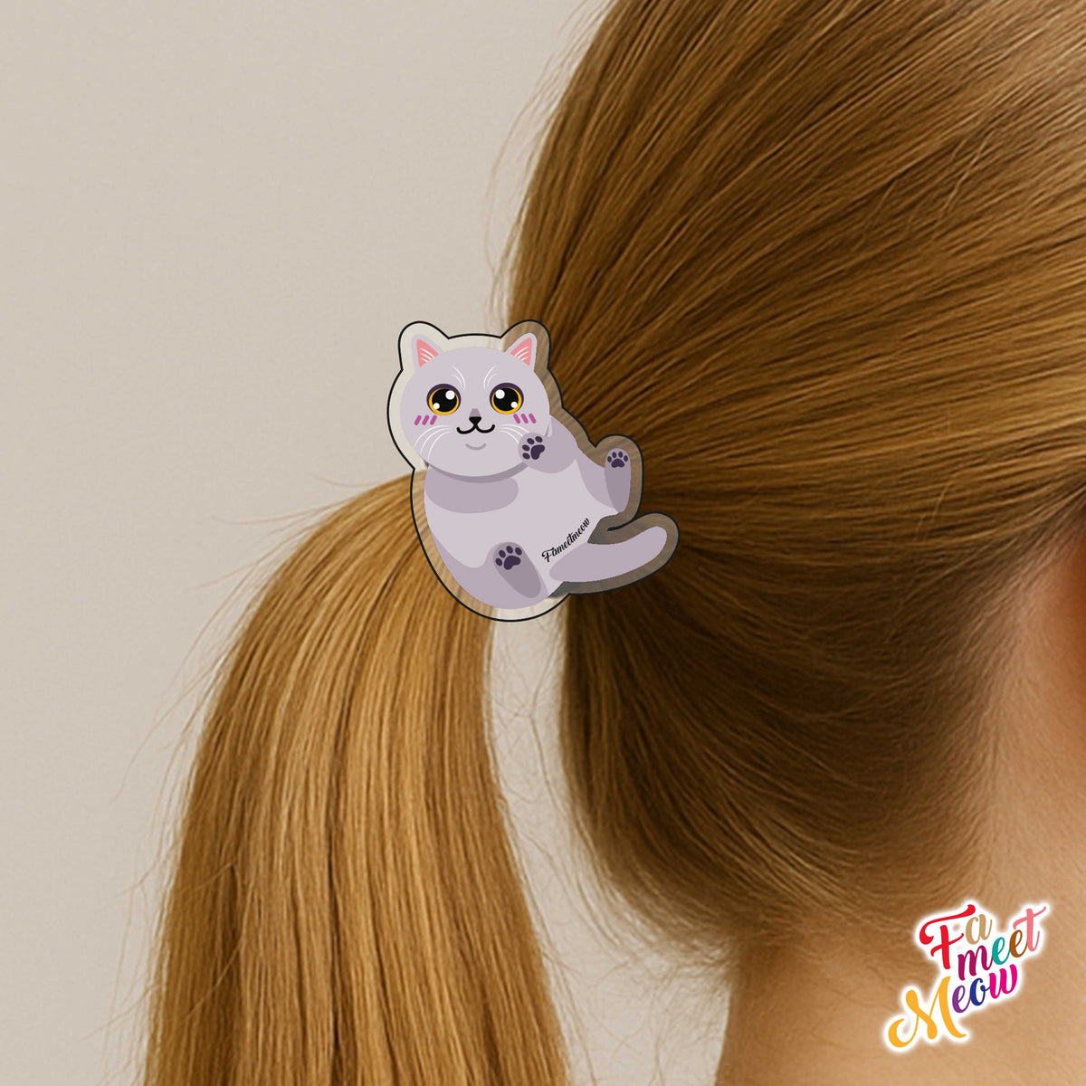 Hair Tie - Lilac British Shorthair