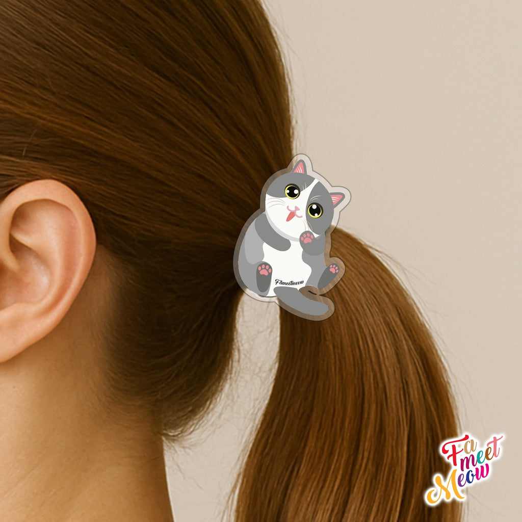 Hair Tie - Grey & White