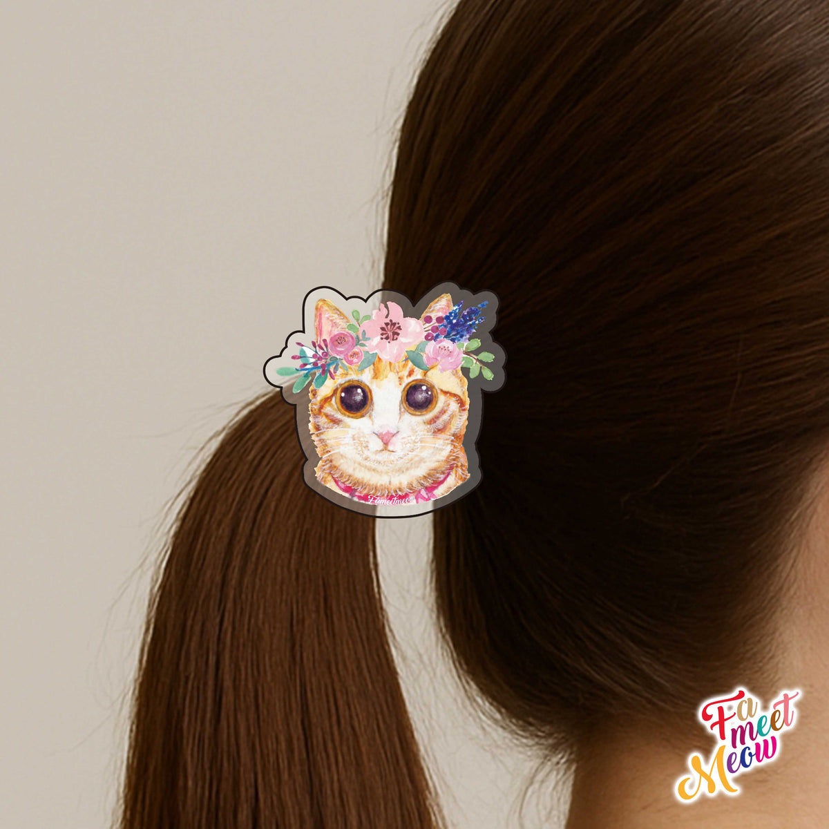 Hair Tie - Flower Ginger Tabby