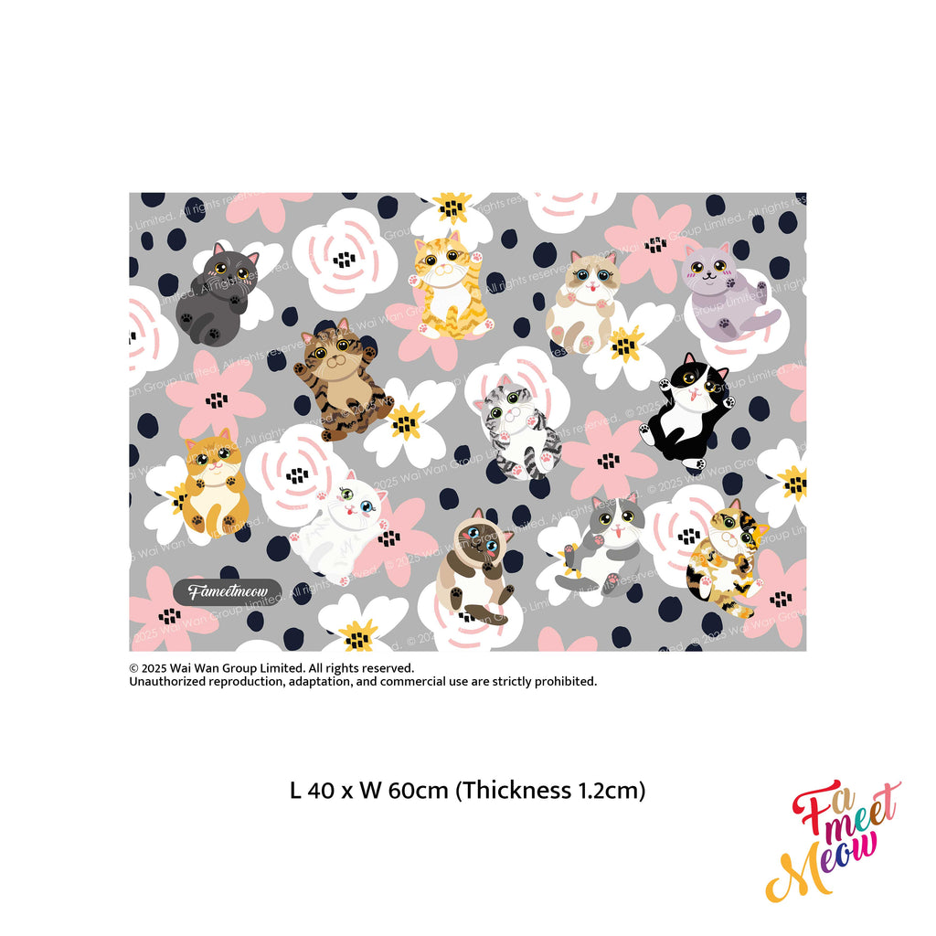 Indoor Door Mat - Fluttering Flower Cats