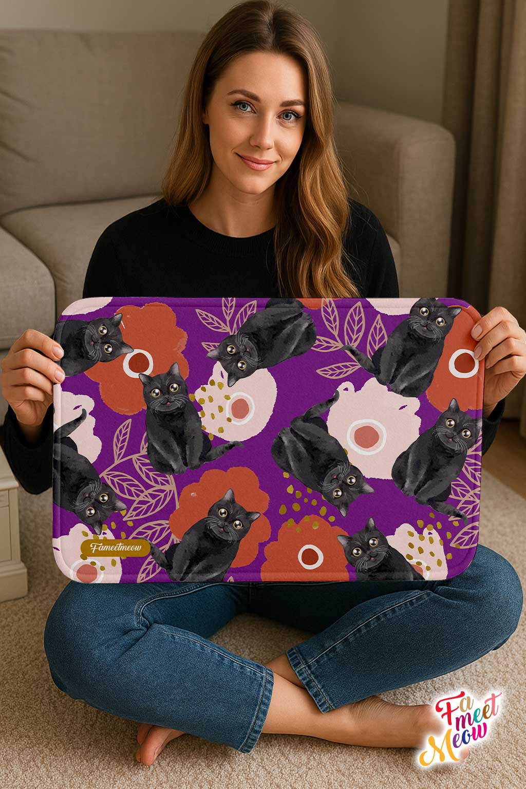 Indoor Door Mat - Bunga Raya (Purple)