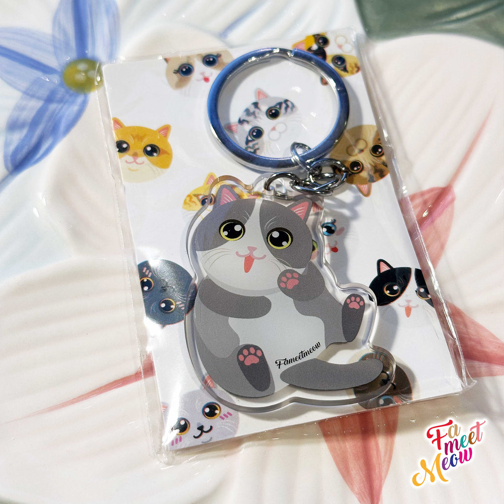 Keyring - Grey & White