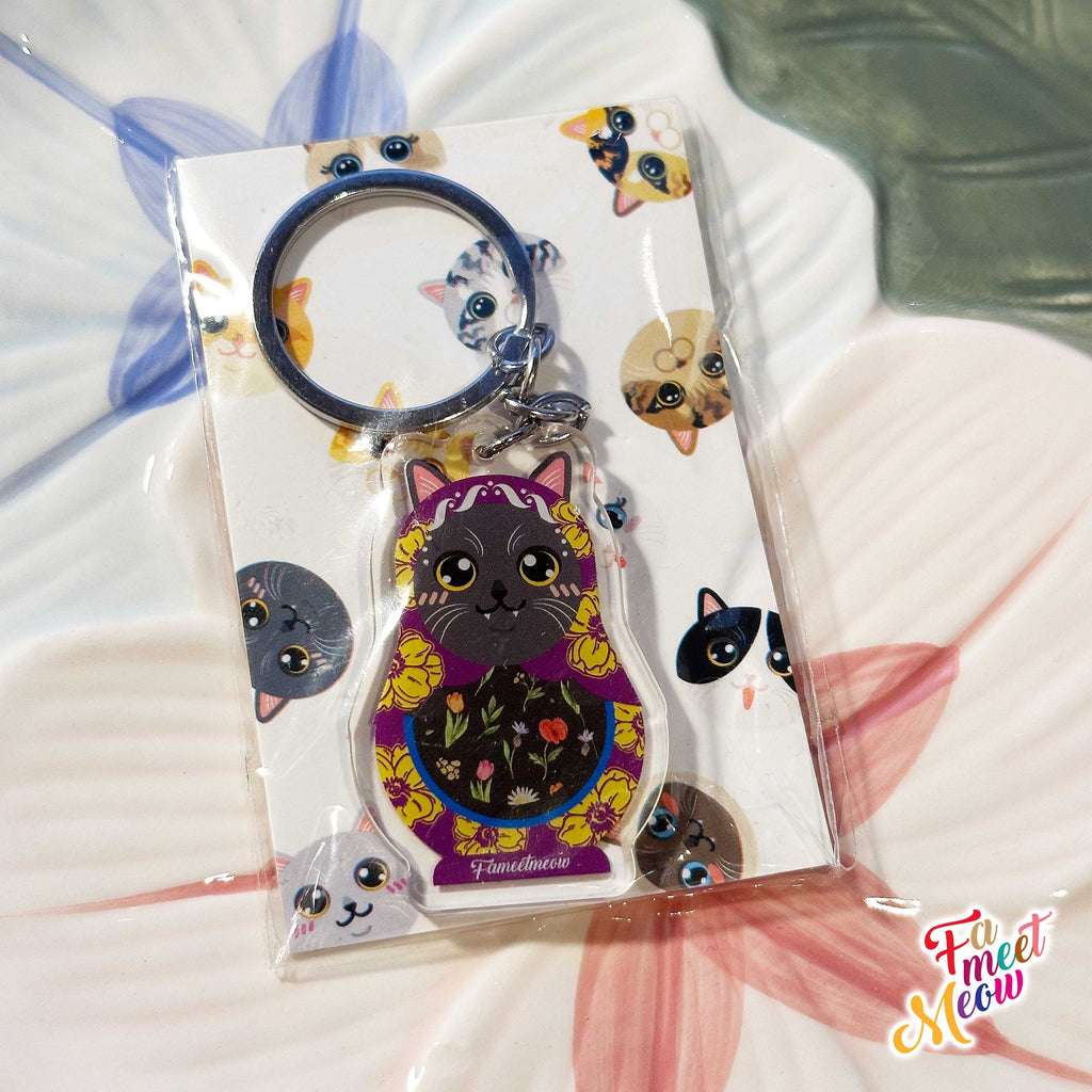 Keyring - Matryoshka Blue British Shorthair