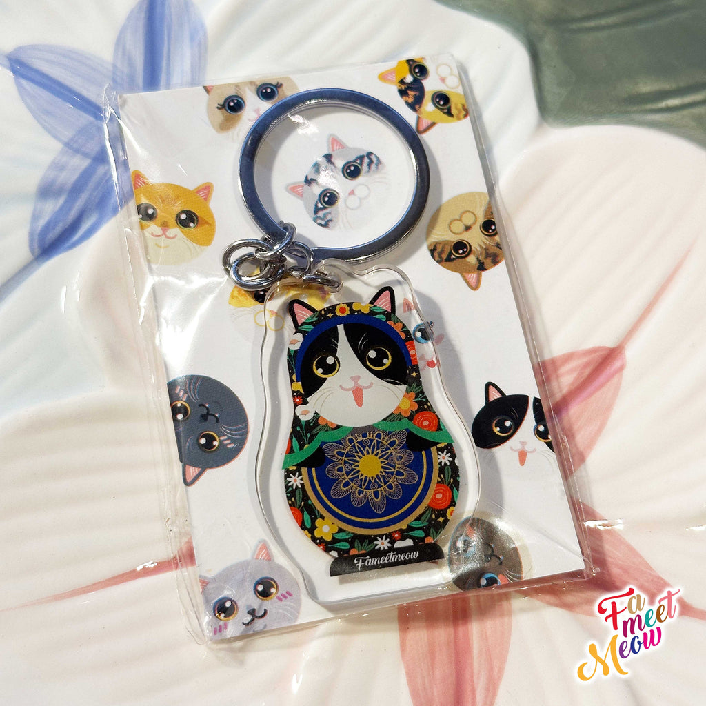 Keyring - Matryoshka Black & White