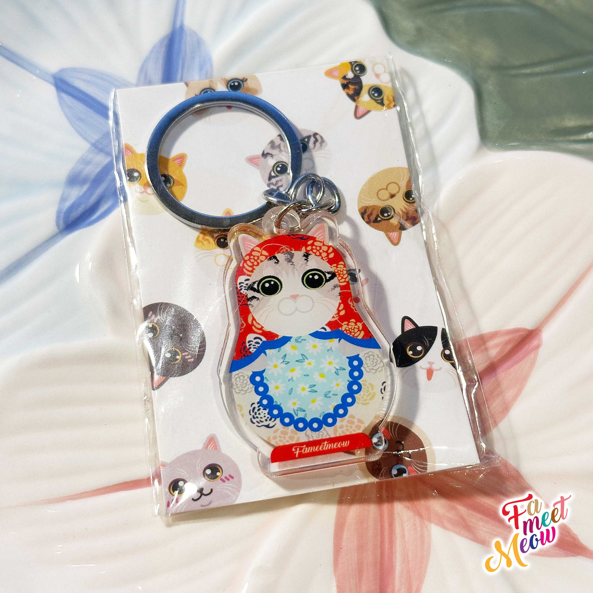 Keyring - Matryoshka Grey Tabby