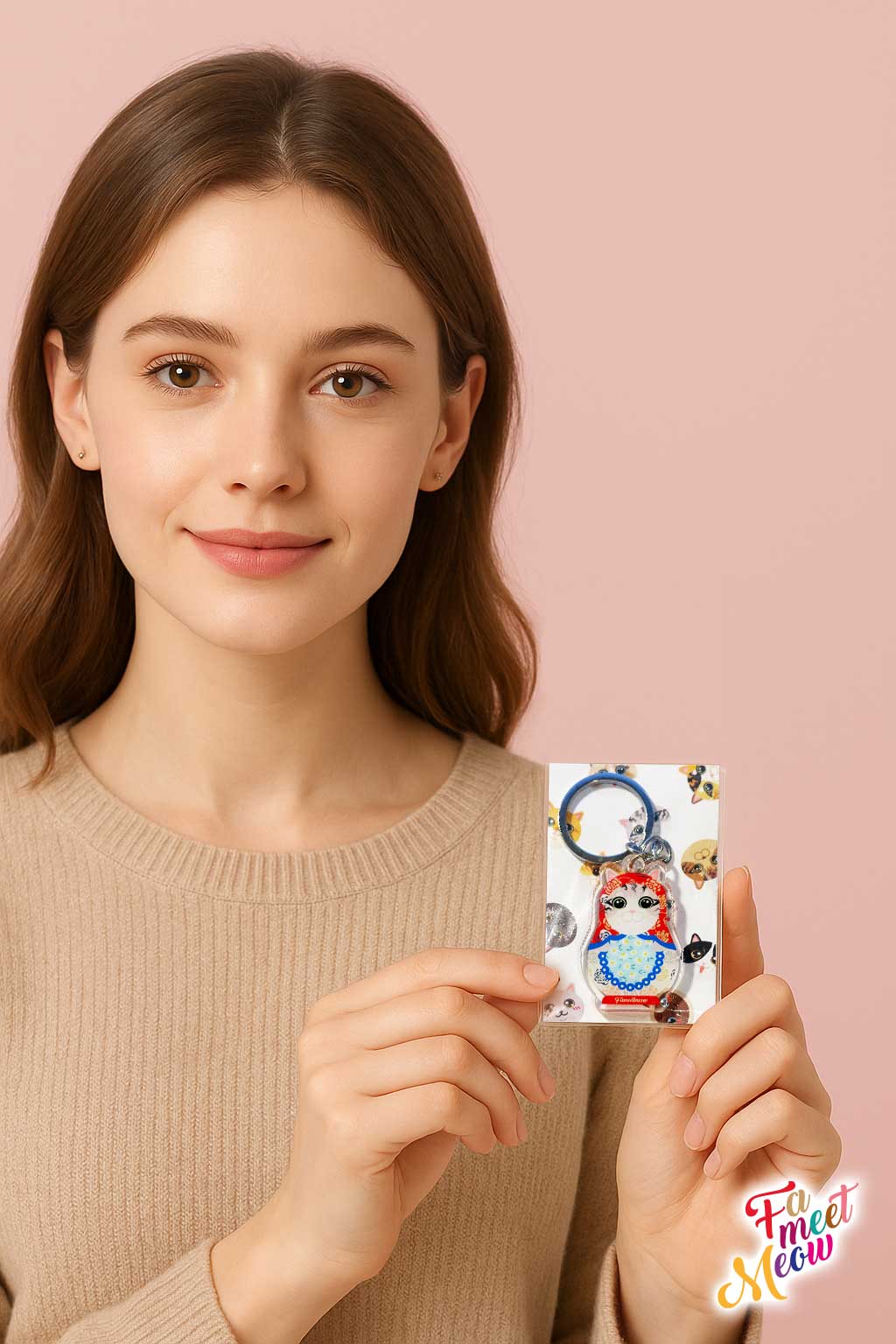 Keyring - Matryoshka Grey Tabby