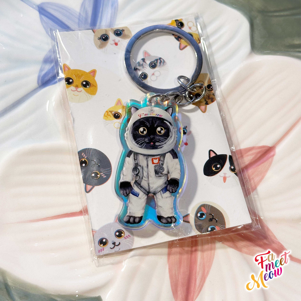 Keyring - Astronaut Blue British Shorthair