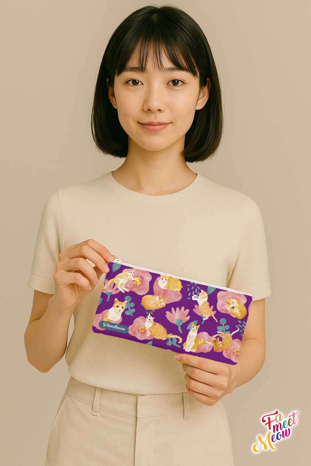 Pencil Case - Coneflowers (Purple)
