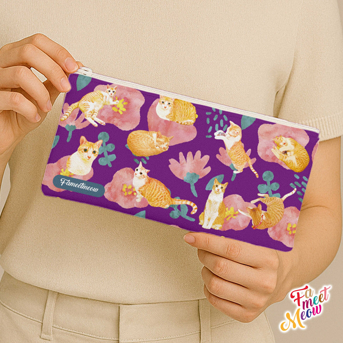 Pencil Case - Coneflowers (Purple)