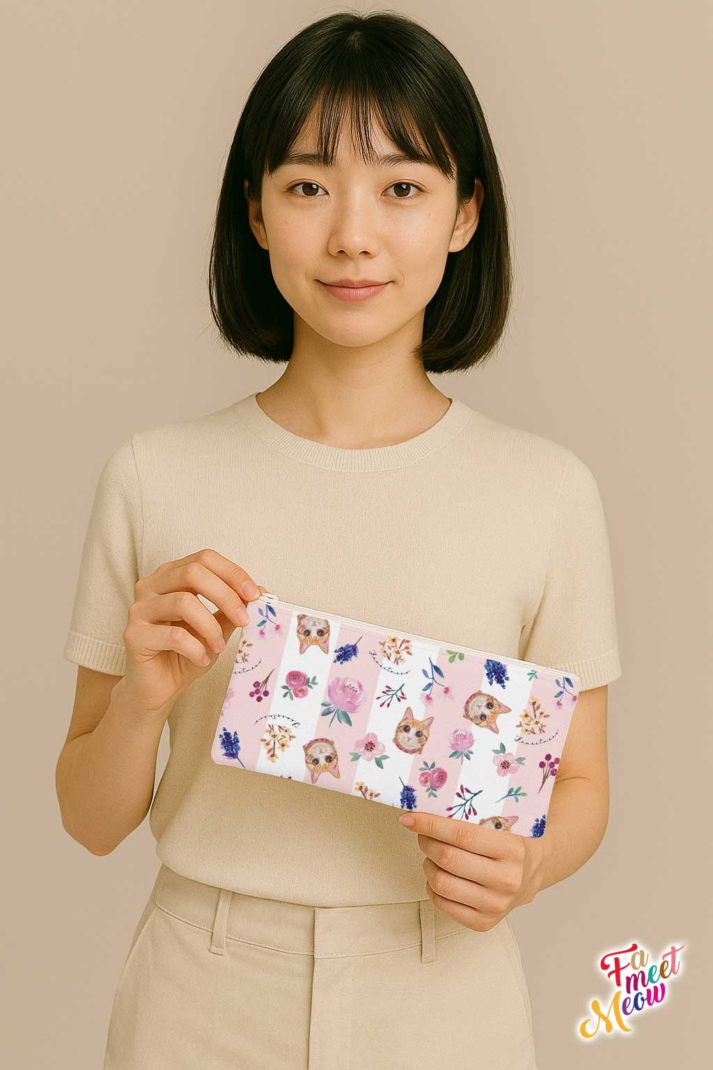 Pencil Case - Classic (Pink stripes)