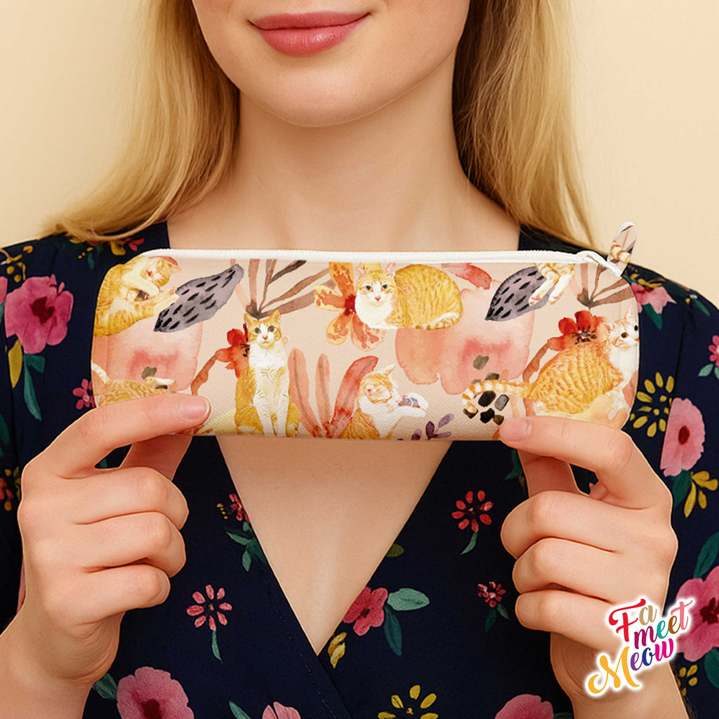 Square Pencil Case - Daisy in the sunset
