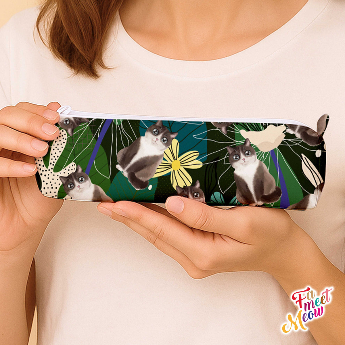 Square Pencil Case - Lotus