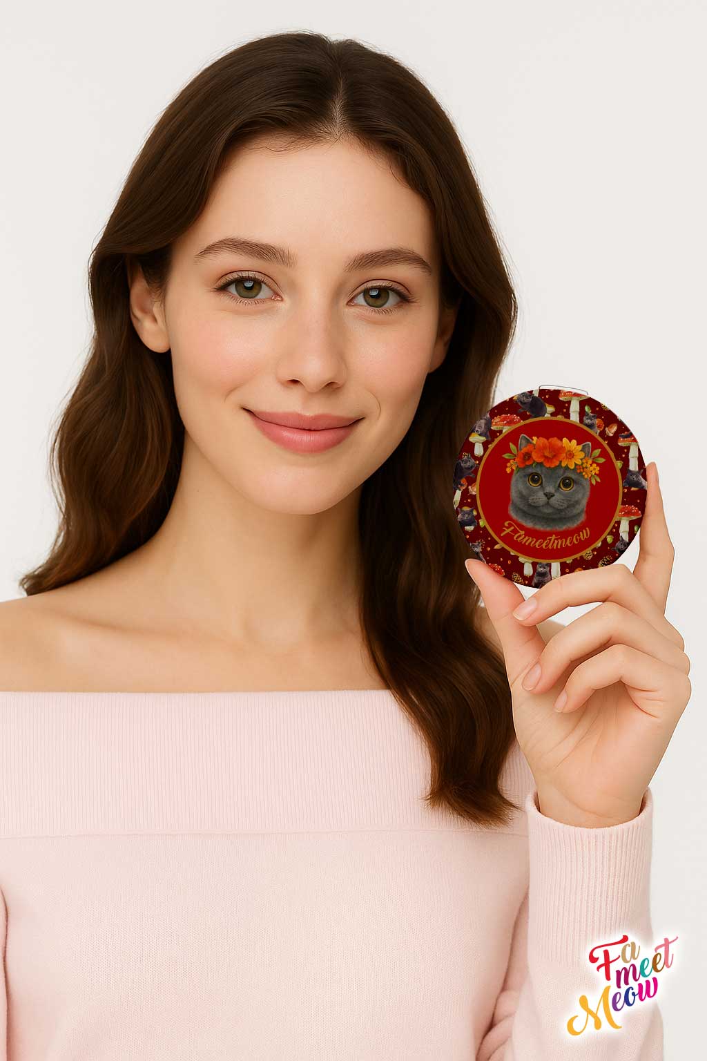 Pocket Mirror - Mushroom (Red)