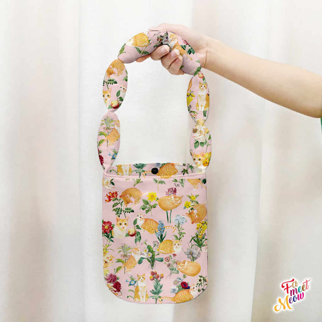 Shoulder Bucket Bag - Floral (Pink)
