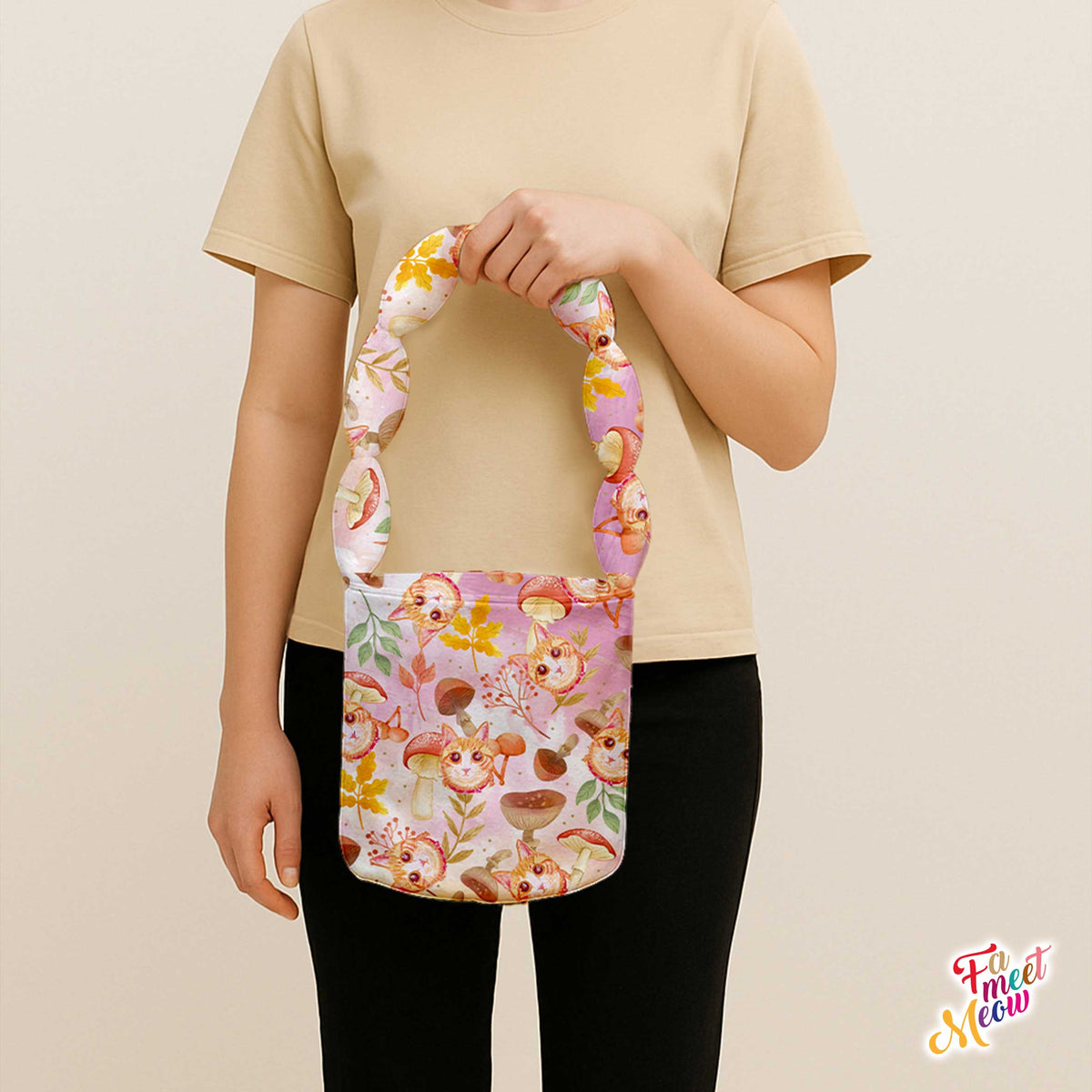 Shoulder Bucket Bag - Mushroom (Pink)