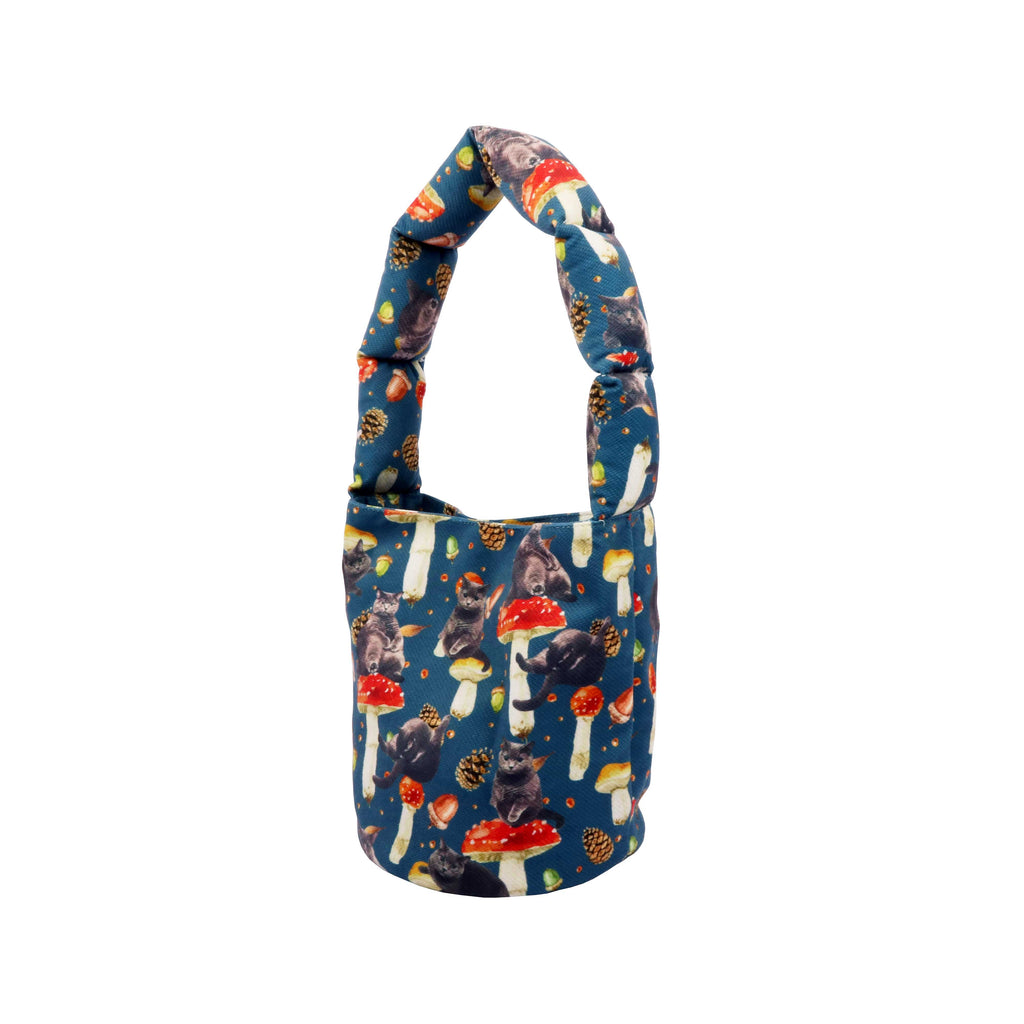 Shoulder Bucket Bag - Mushroom (Navy Blue)