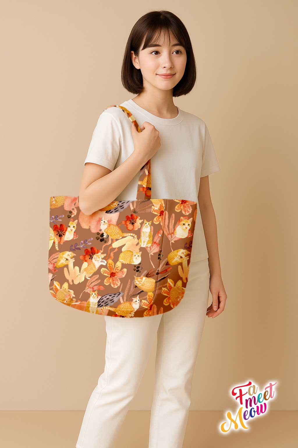 Shoulder Tote Bag - Daisy in the sunset