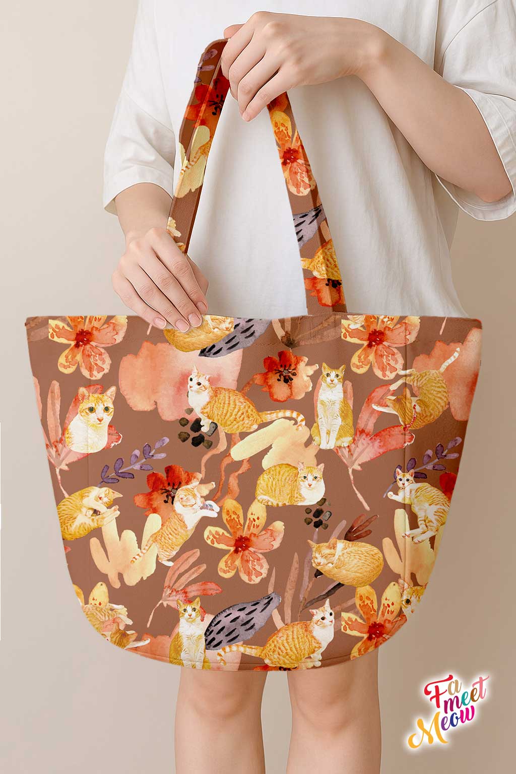 Shoulder Tote Bag - Daisy in the sunset