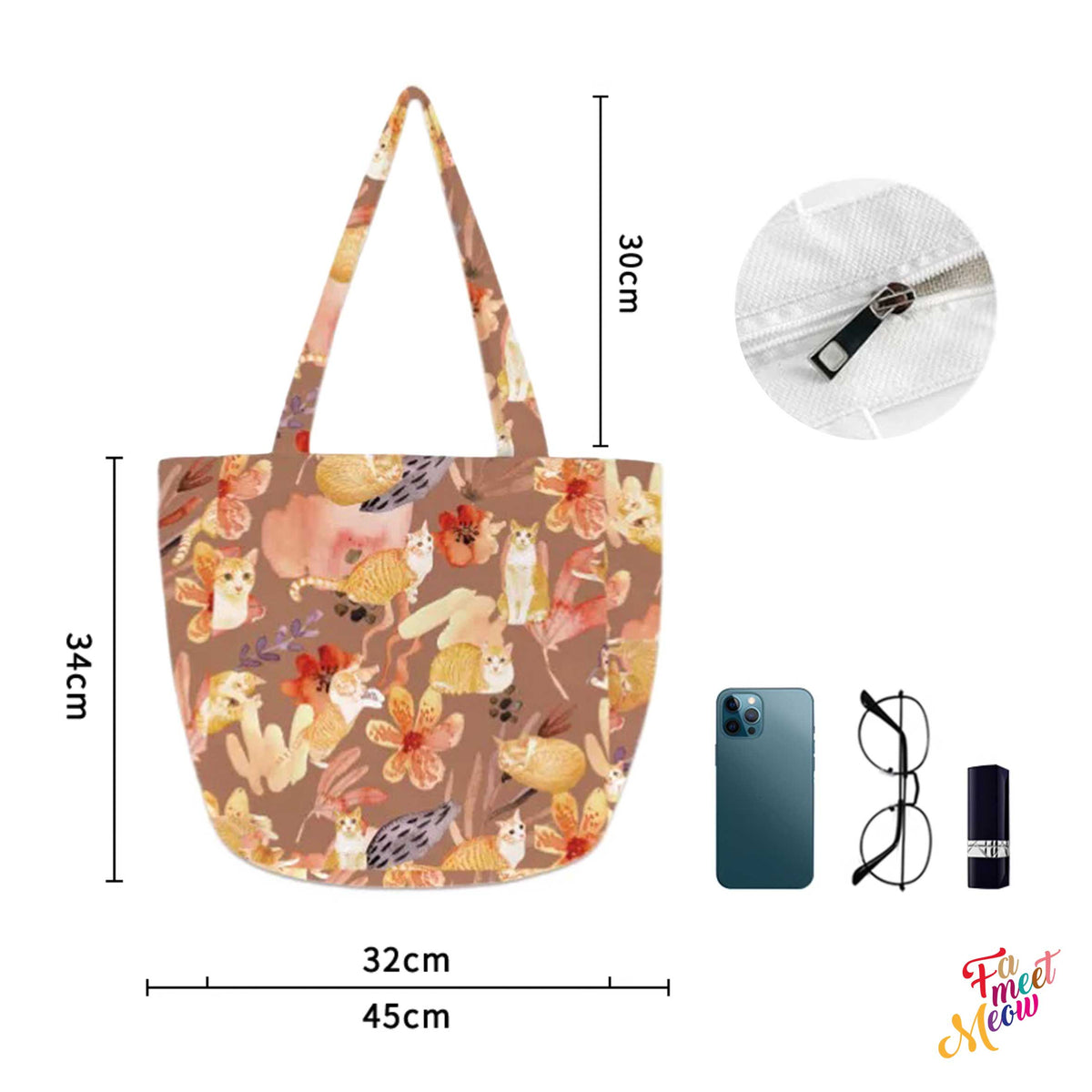 Shoulder Tote Bag - Daisy in the sunset
