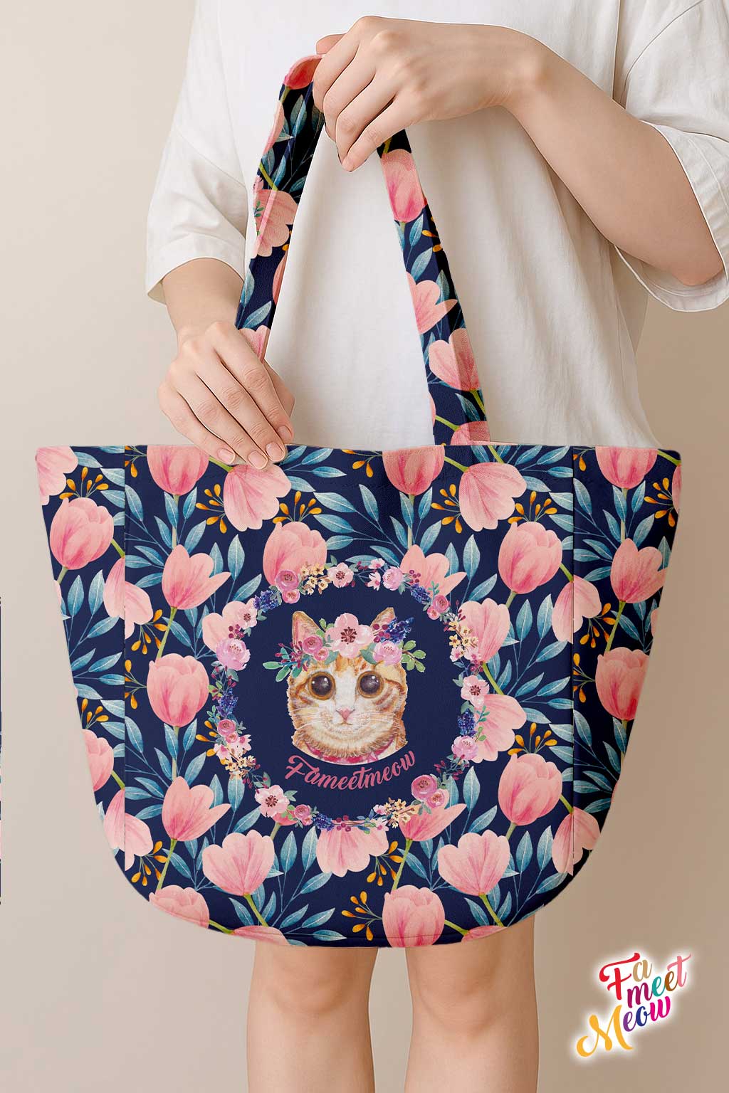 Shoulder Tote Bag - Tulips